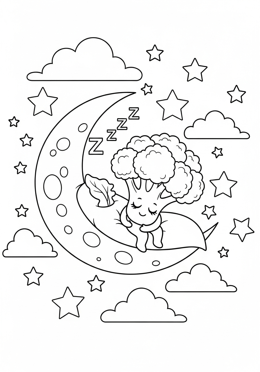 disegni broccoli da colorare per bambini