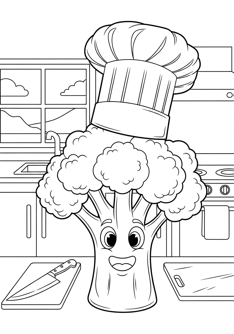 immagini di broccoli da colorare per bambini 1