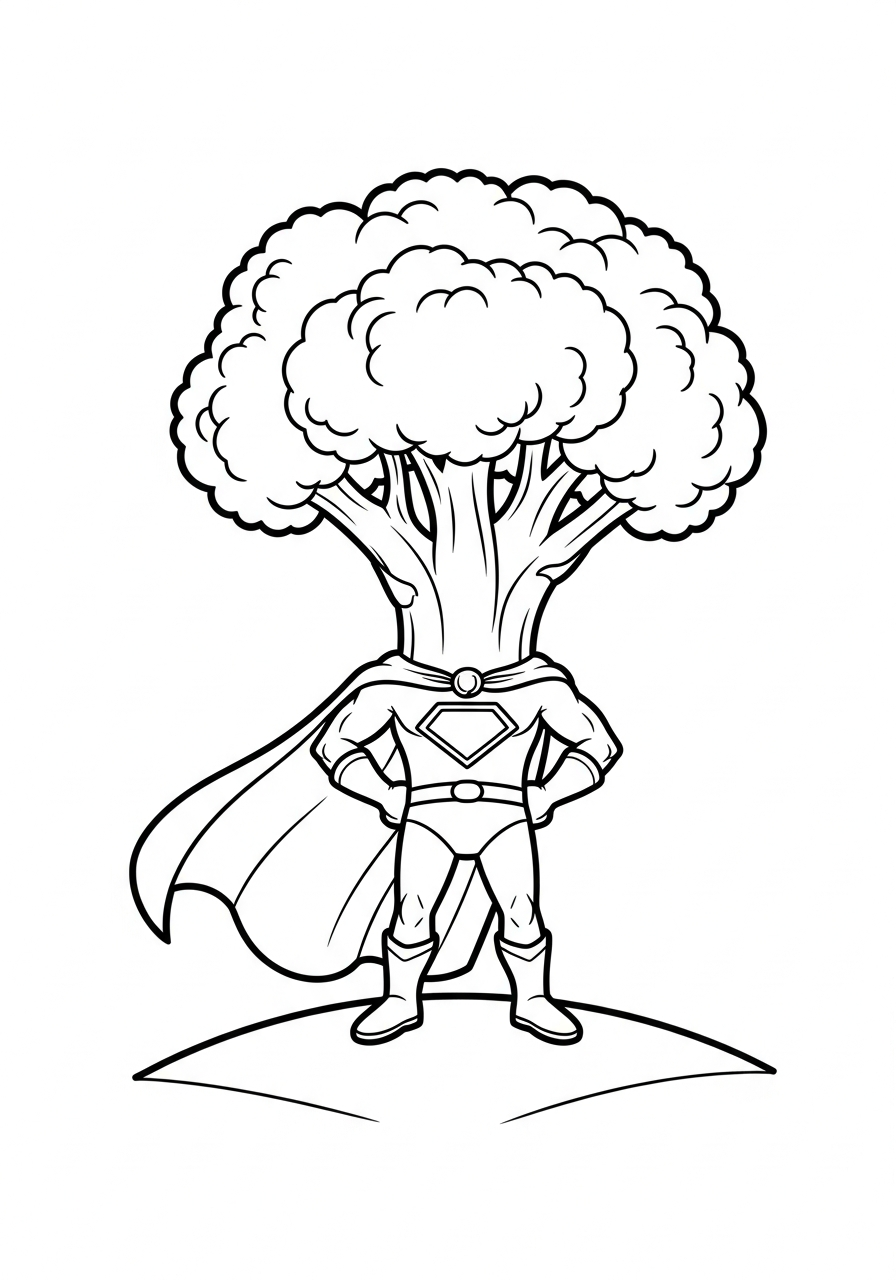 disegni di broccoli da colorare per bambini