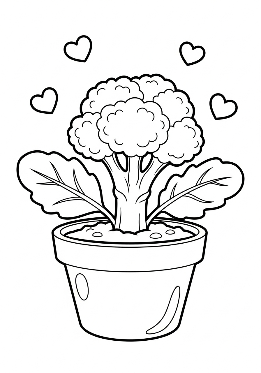 broccoli da colorare e stampare pdf