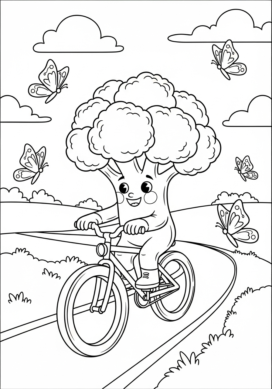 broccoli da colorare a4