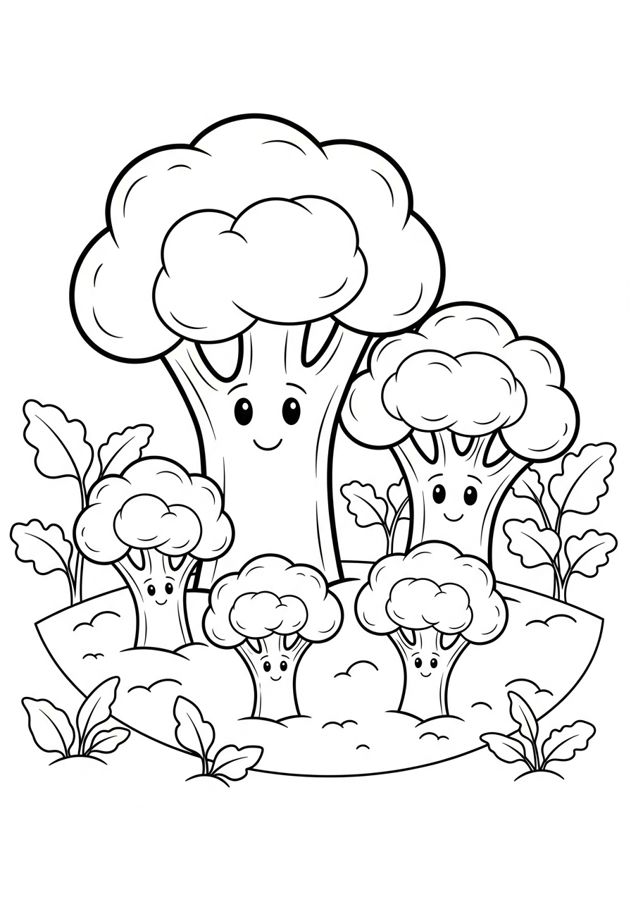 immagini di broccoli da colorare per bambini