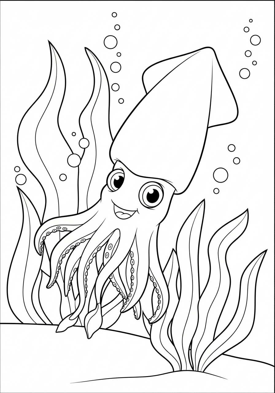 Calamari 18 immagine di calamari da colorare