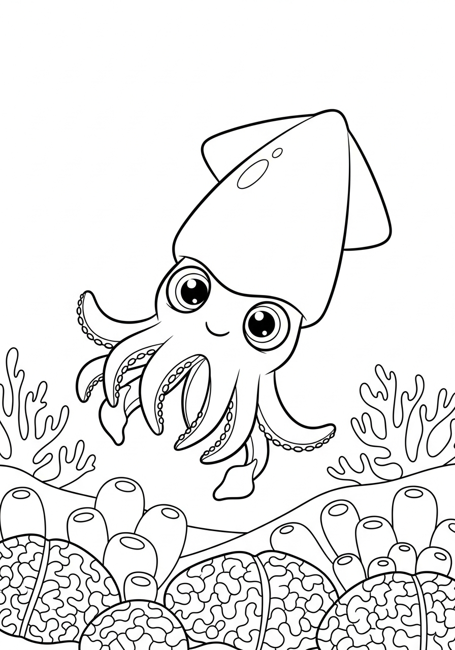 Calamari 17 calamari da colorare a4