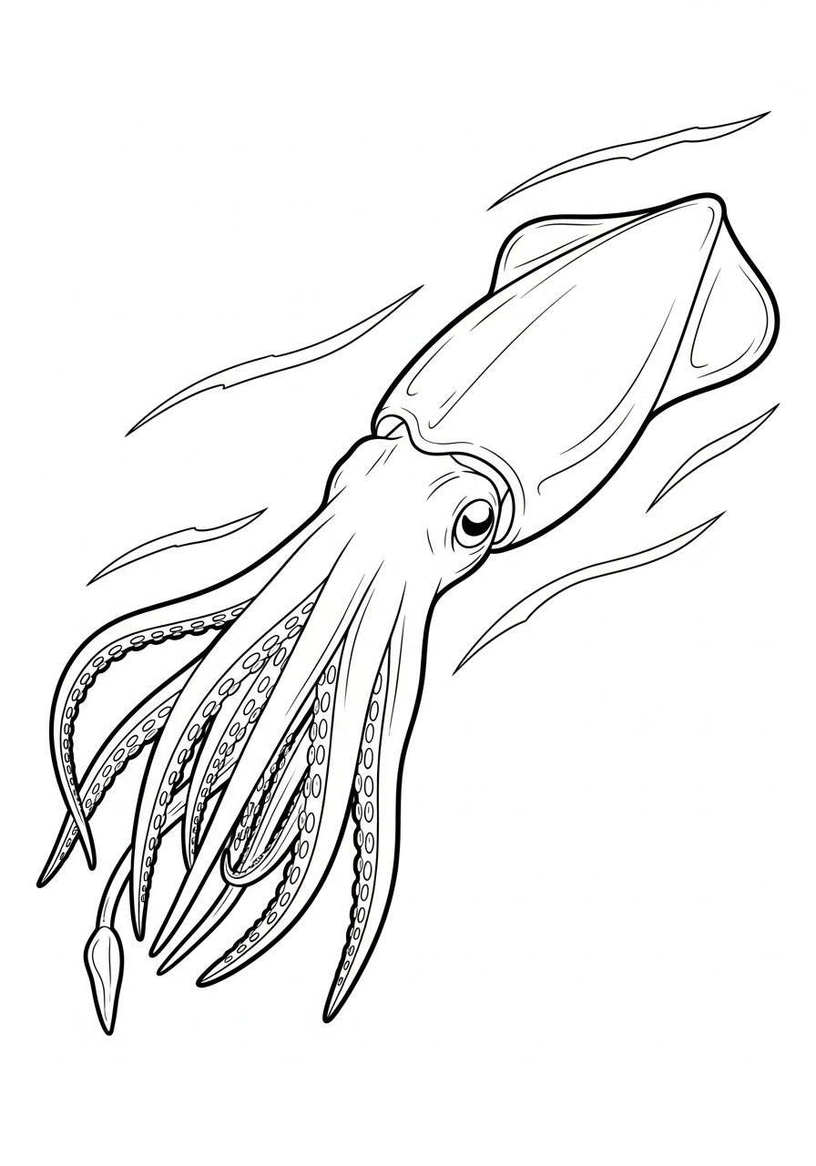 Calamari 15 disegni calamari da colorare pdf