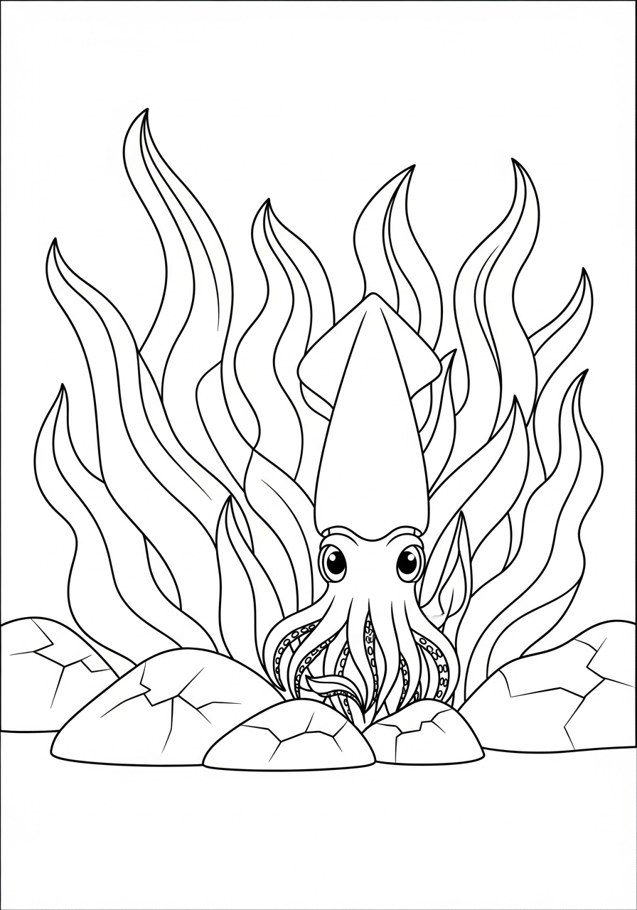 Calamari 14 immagini da colorare calamari gratis