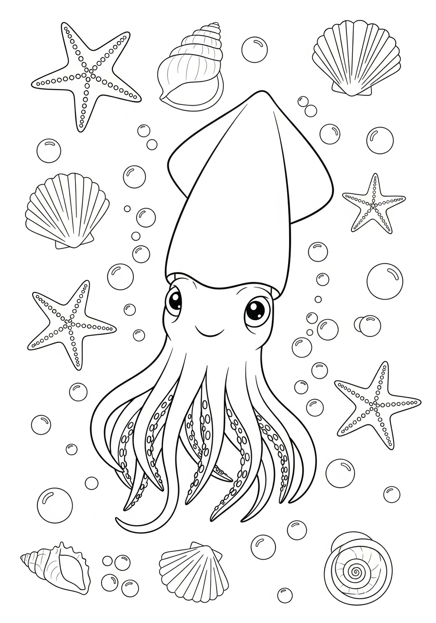 Calamari 12 calamari da colorare e stampare pdf