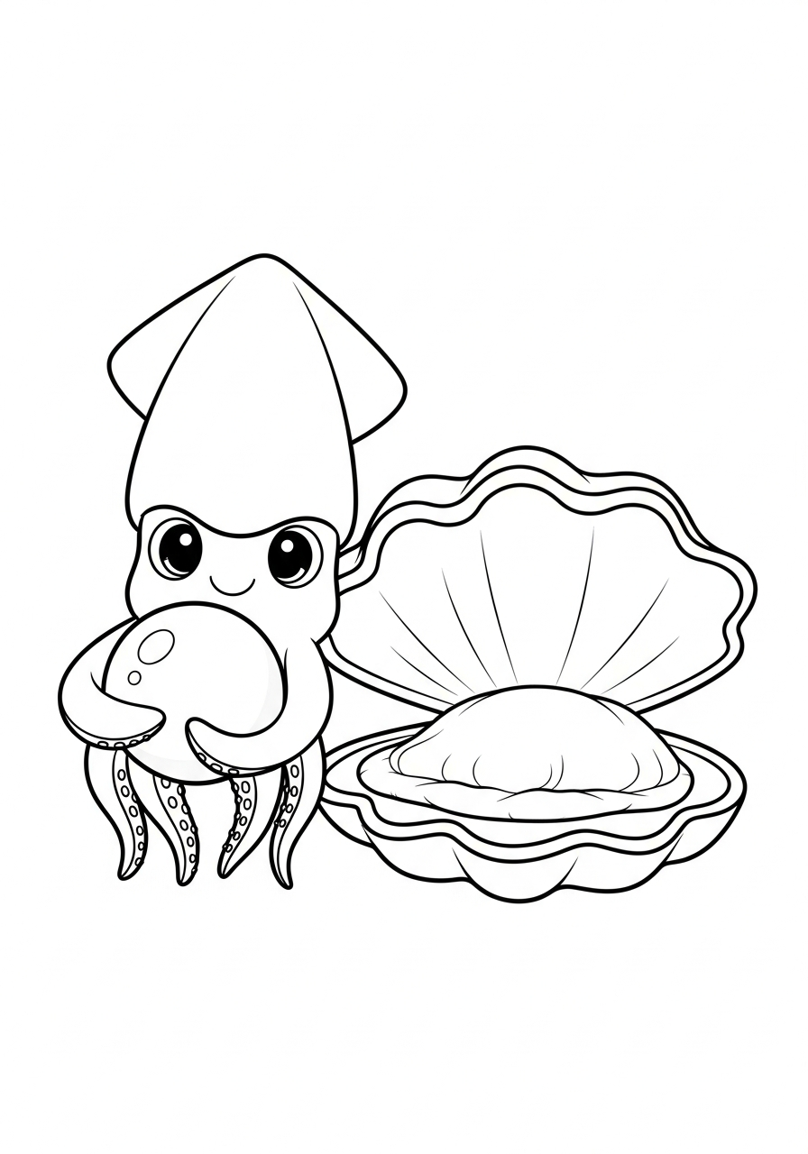 Calamari 11 disegno calamari da colorare e stampare