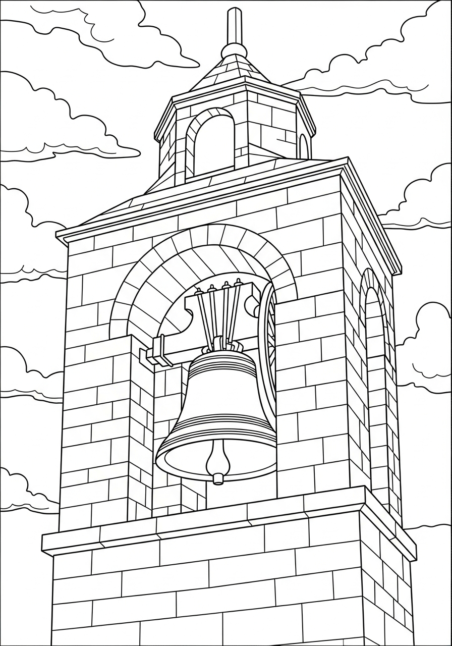campane disegno da colorare facile 2