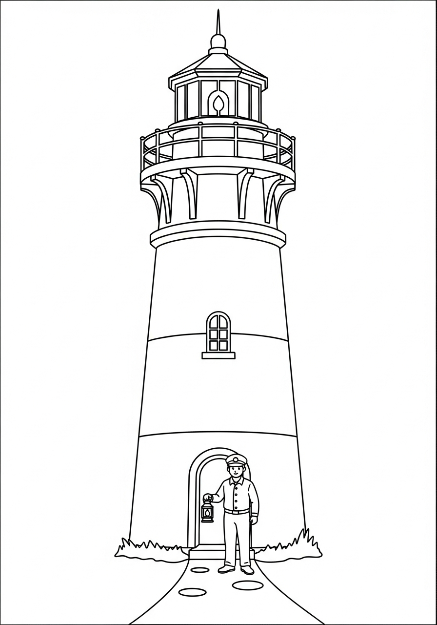 da colorare faro disegno facile bambini