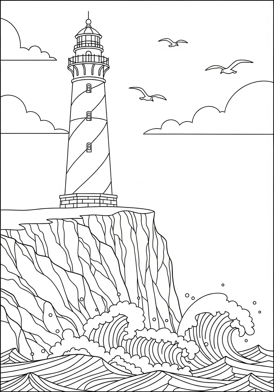 immagini di faro da colorare e stampare