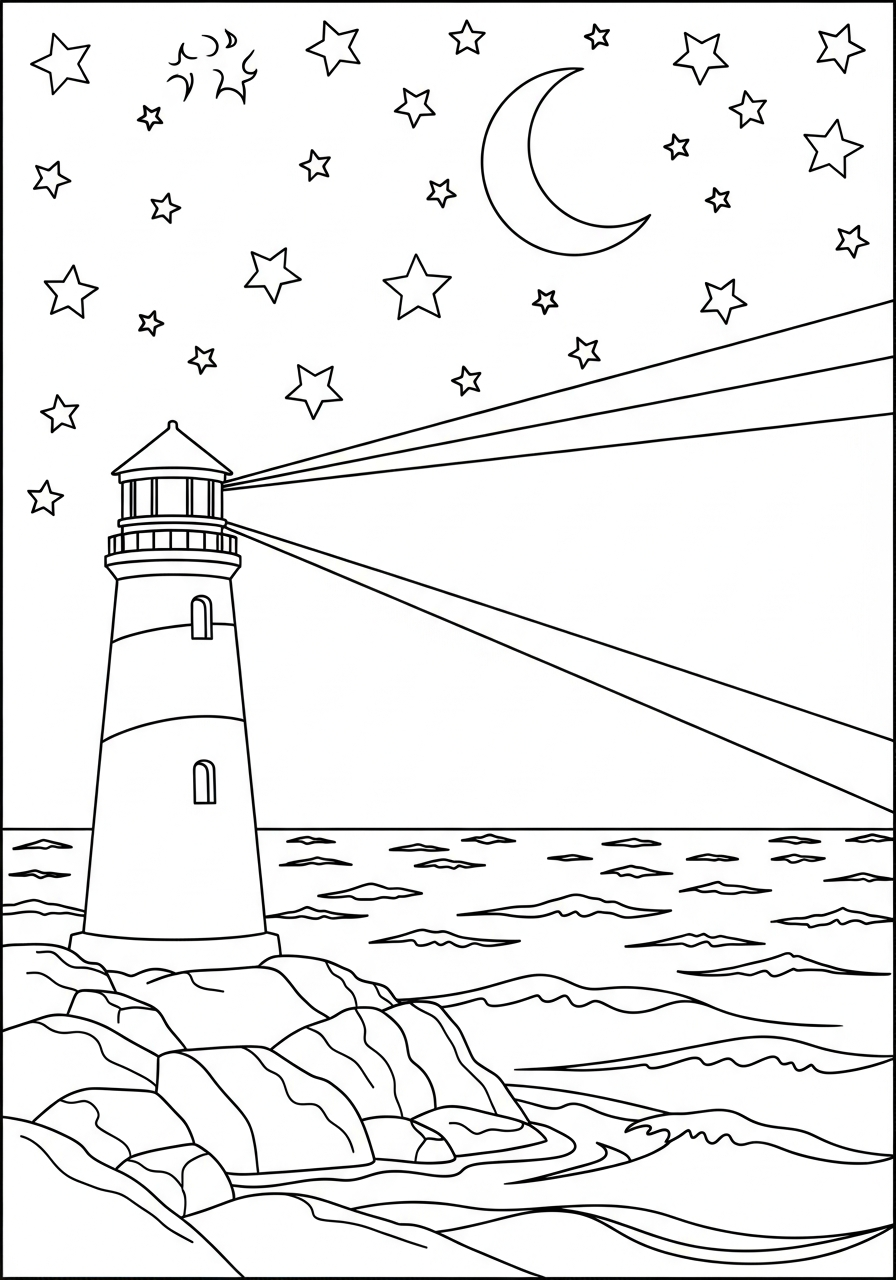 disegno di faro da stampare e colorare