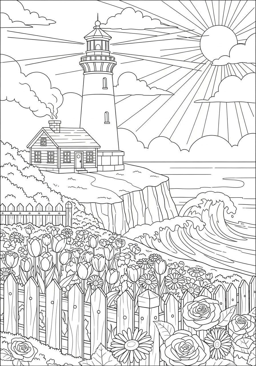 faro da colorare facile