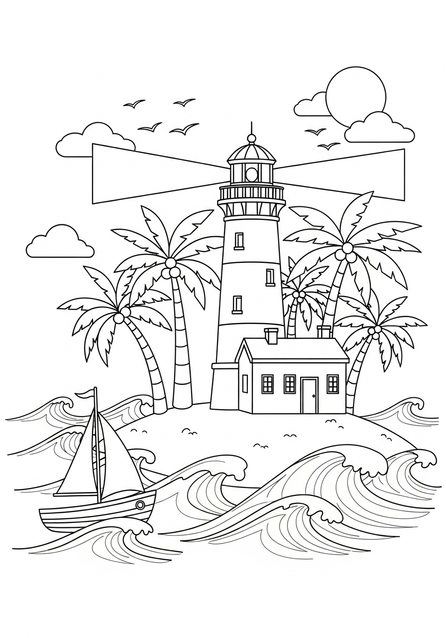 disegno faro da colorare e stampare 1