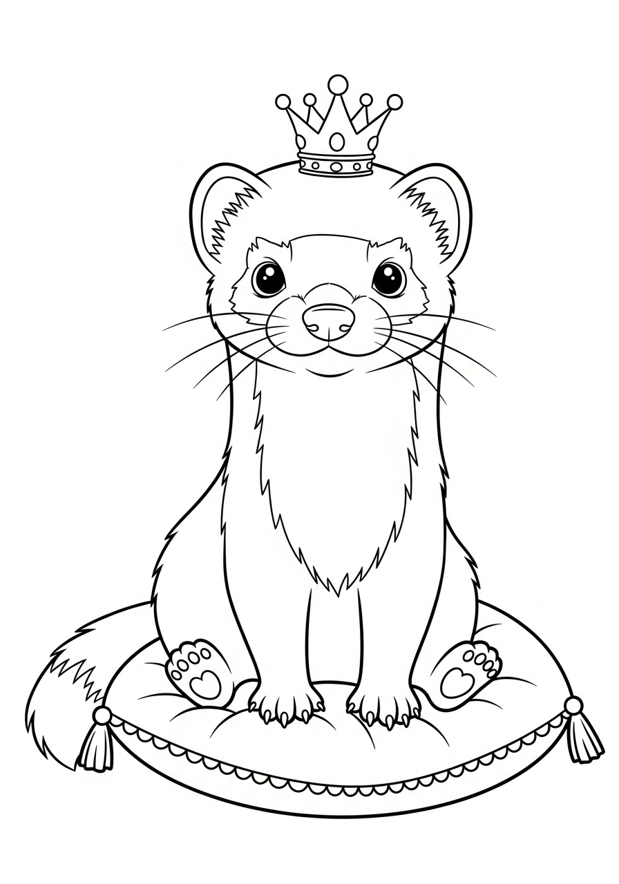 Furetto 9 disegno furetto da colorare per bambini