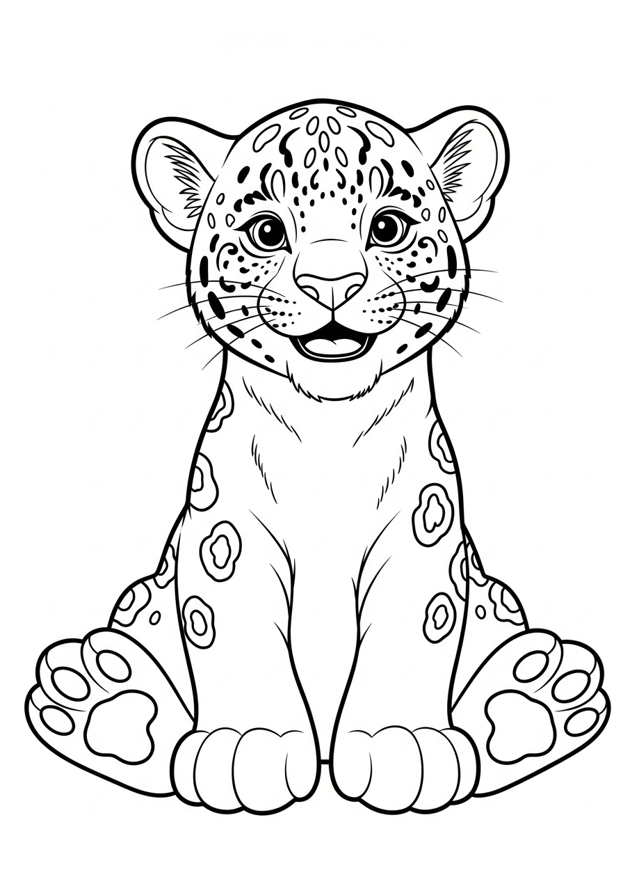 da colorare giaguaro disegno facile bambini 1