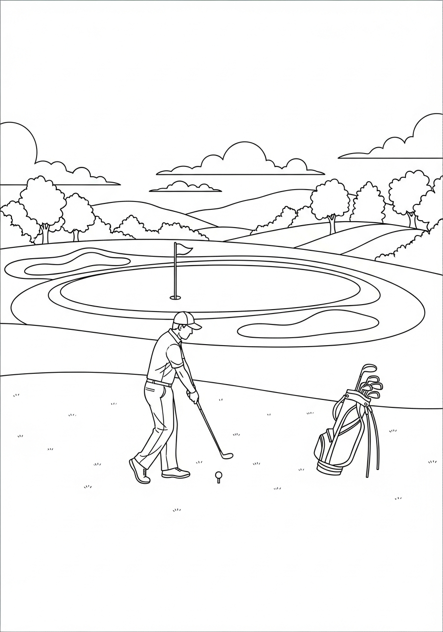 golf da colorare e stampare a4