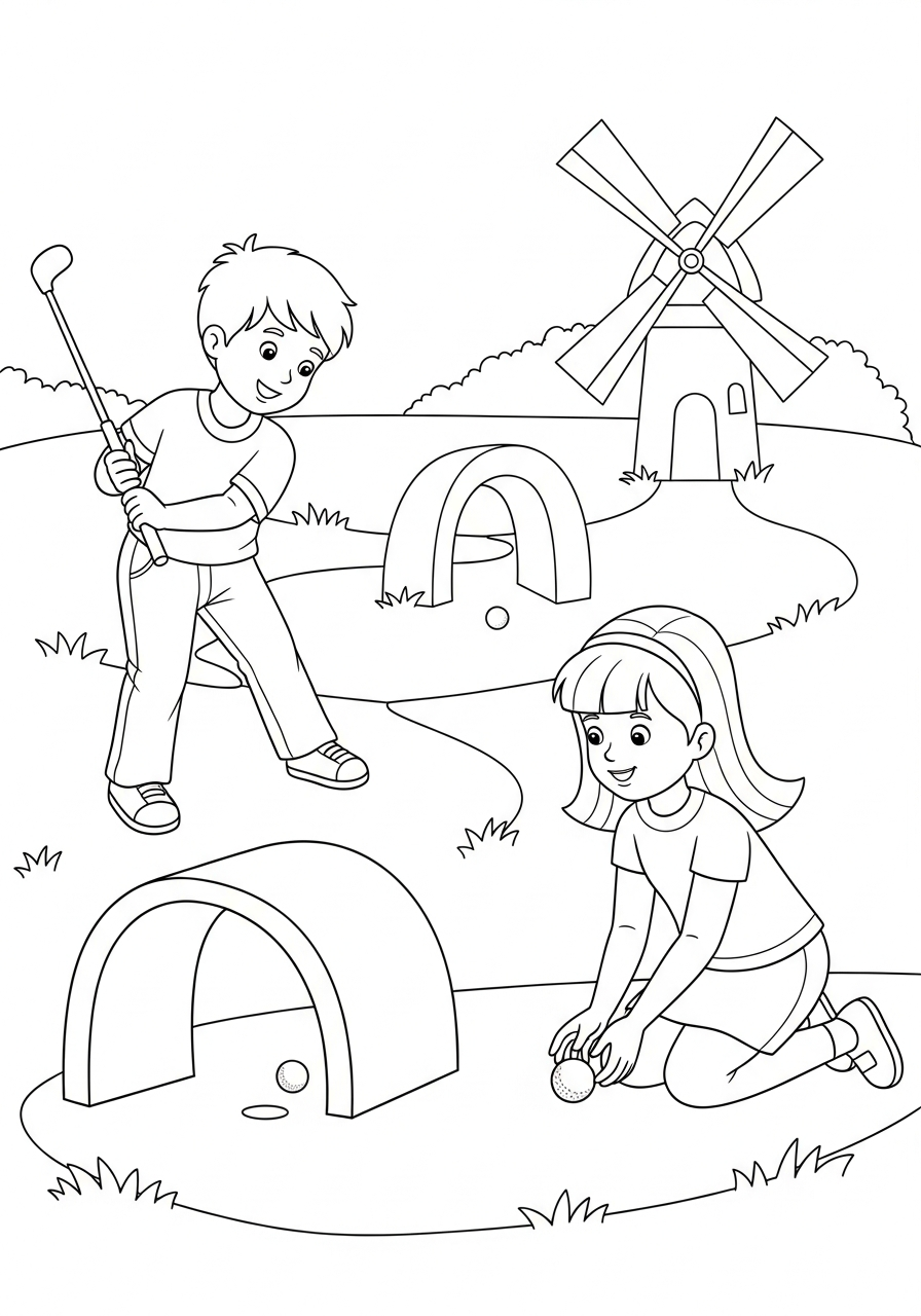 disegni da colorare gratis per bambini di golf