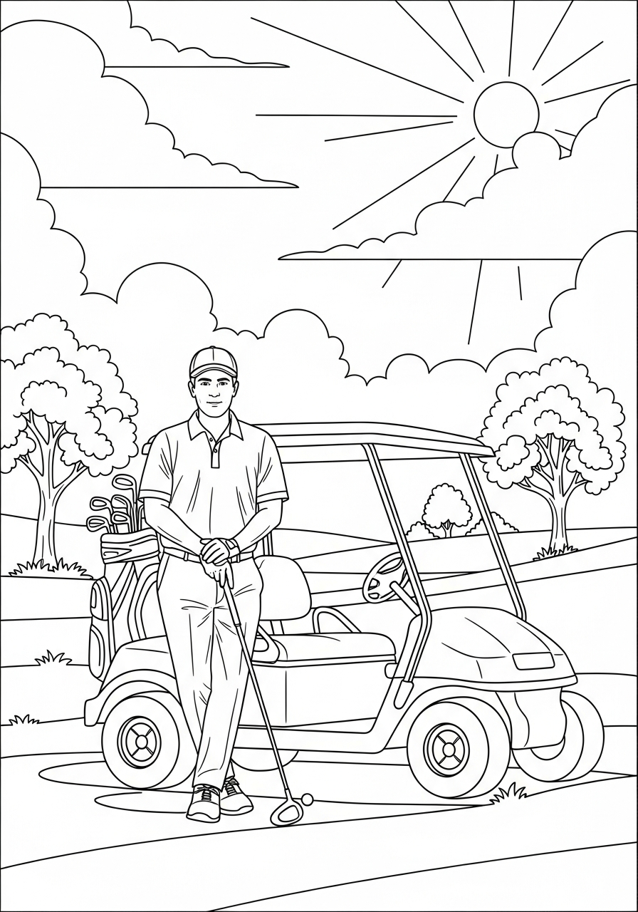 disegni da colorare gratis golf