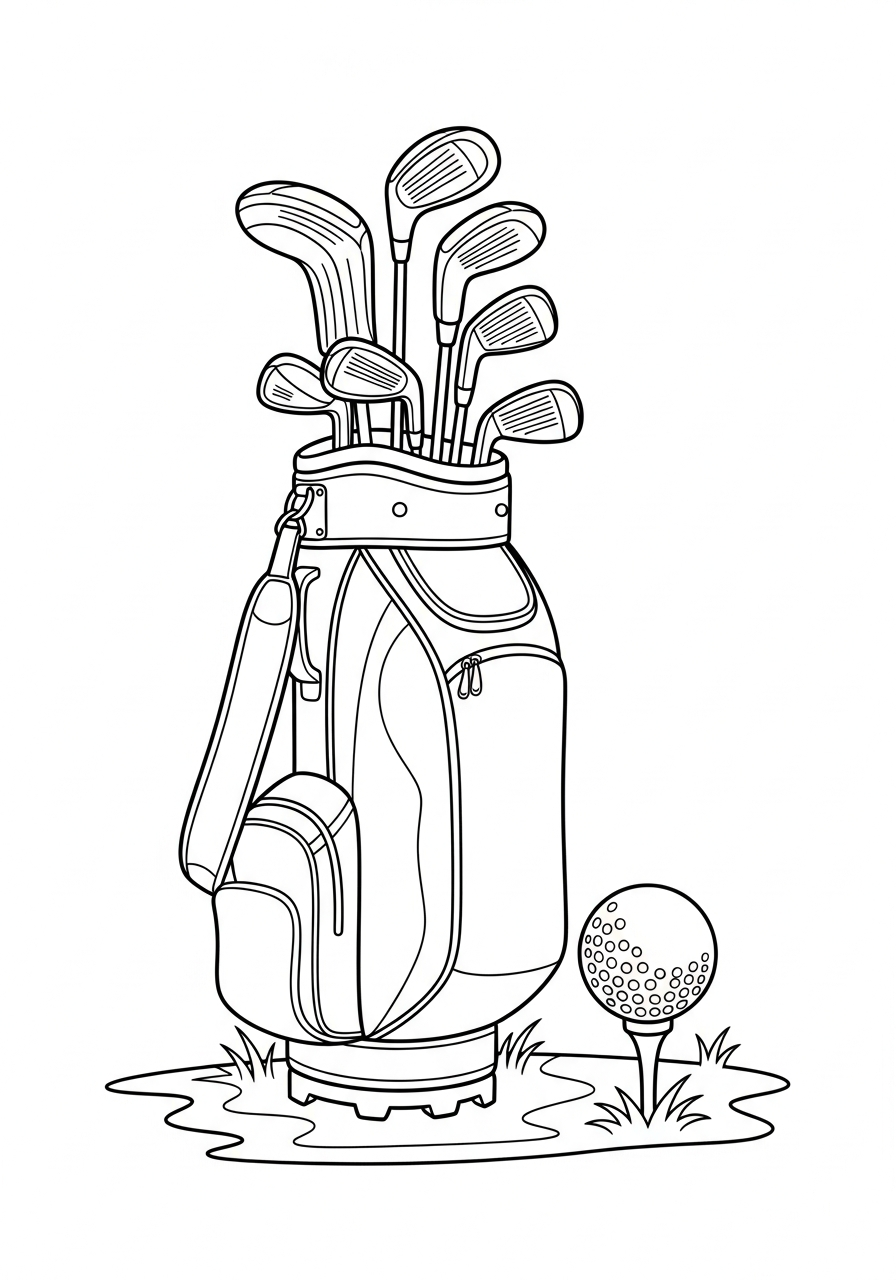 da colorare golf disegno facile bambini