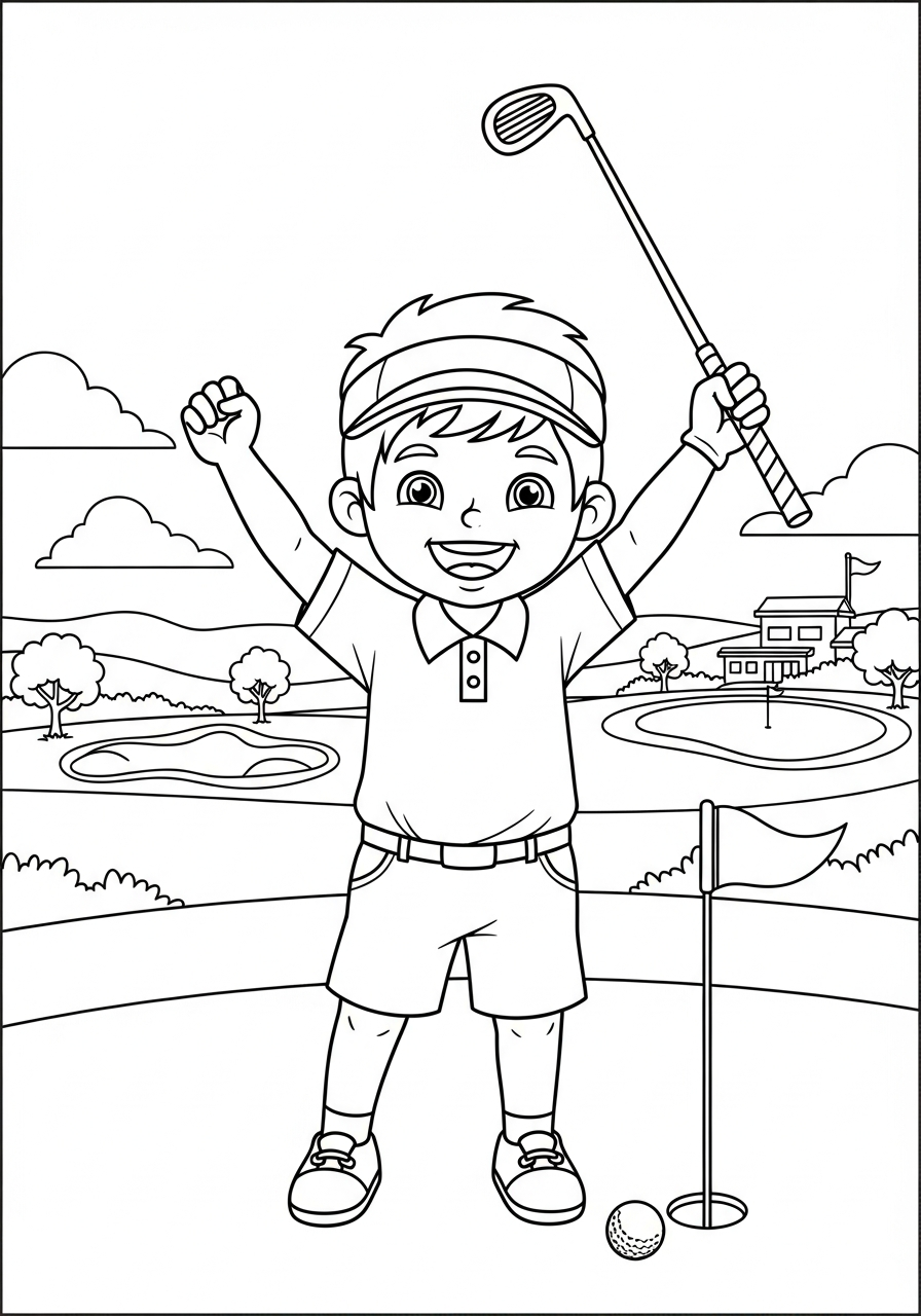 disegno golf da colorare per bambini