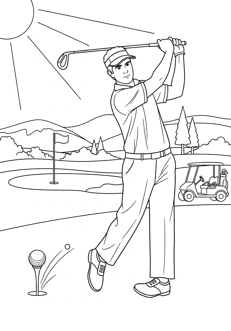 golf immagini da colorare per bambini