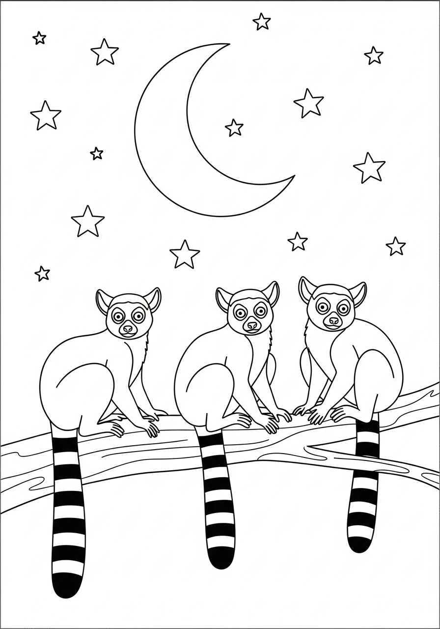 Lemure 8 disegni facili di lemure da colorare