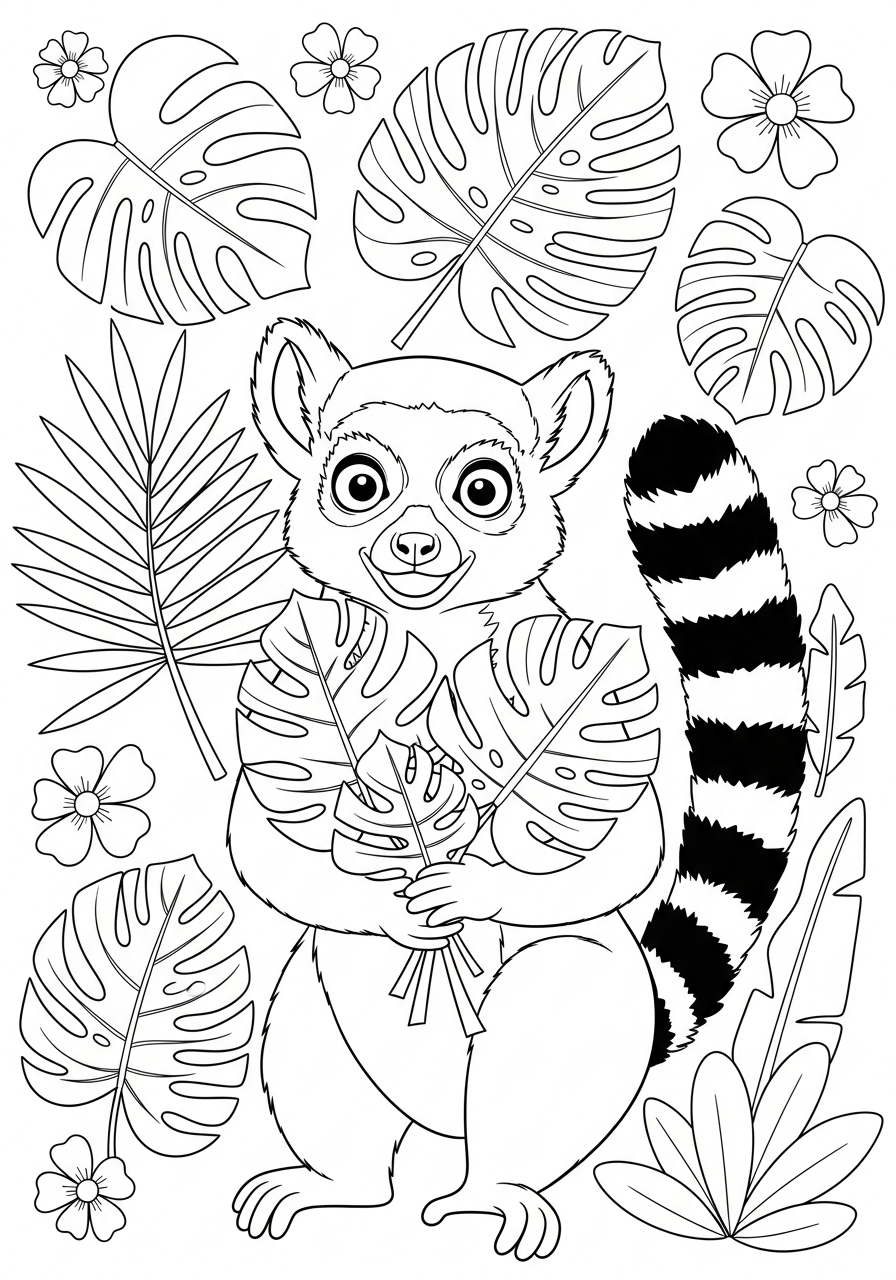 Lemure 18 da colorare lemure disegno facile bambini