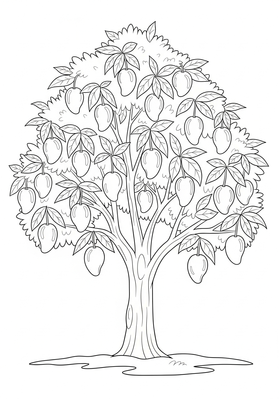 disegni da colorare mango per bambini