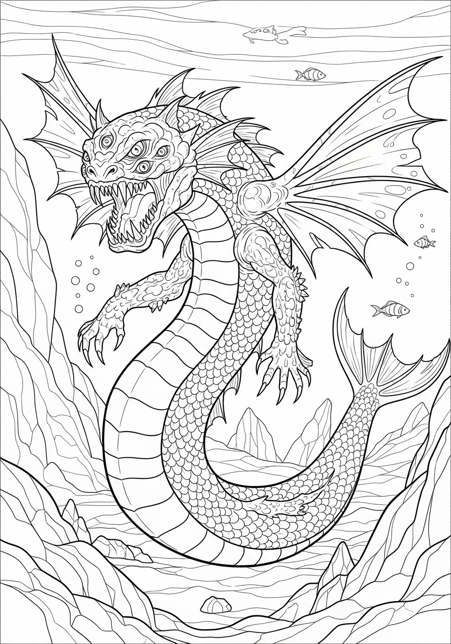 immagine di mostro marino da colorare