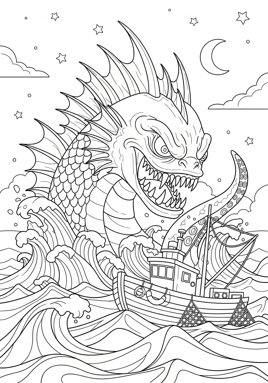 disegni da colorare per bambini pdf mostro marino