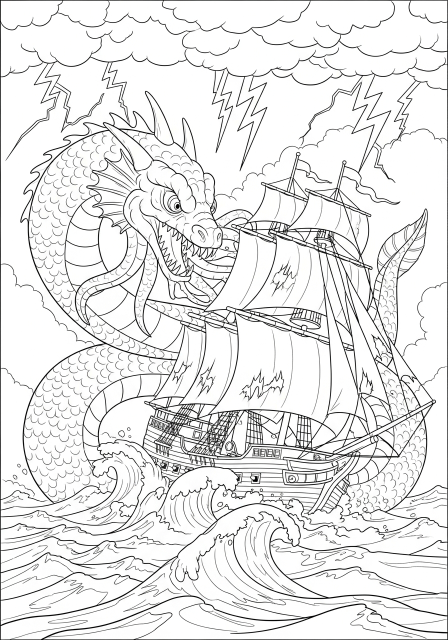 disegni mostro marino da colorare e stampare