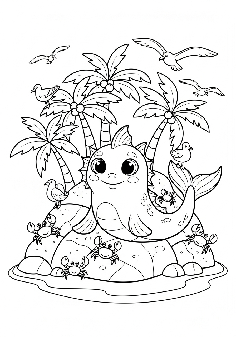 mostro marino da colorare e stampare a4