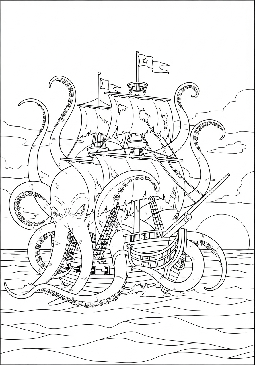 disegni mostro marino da colorare per bambini