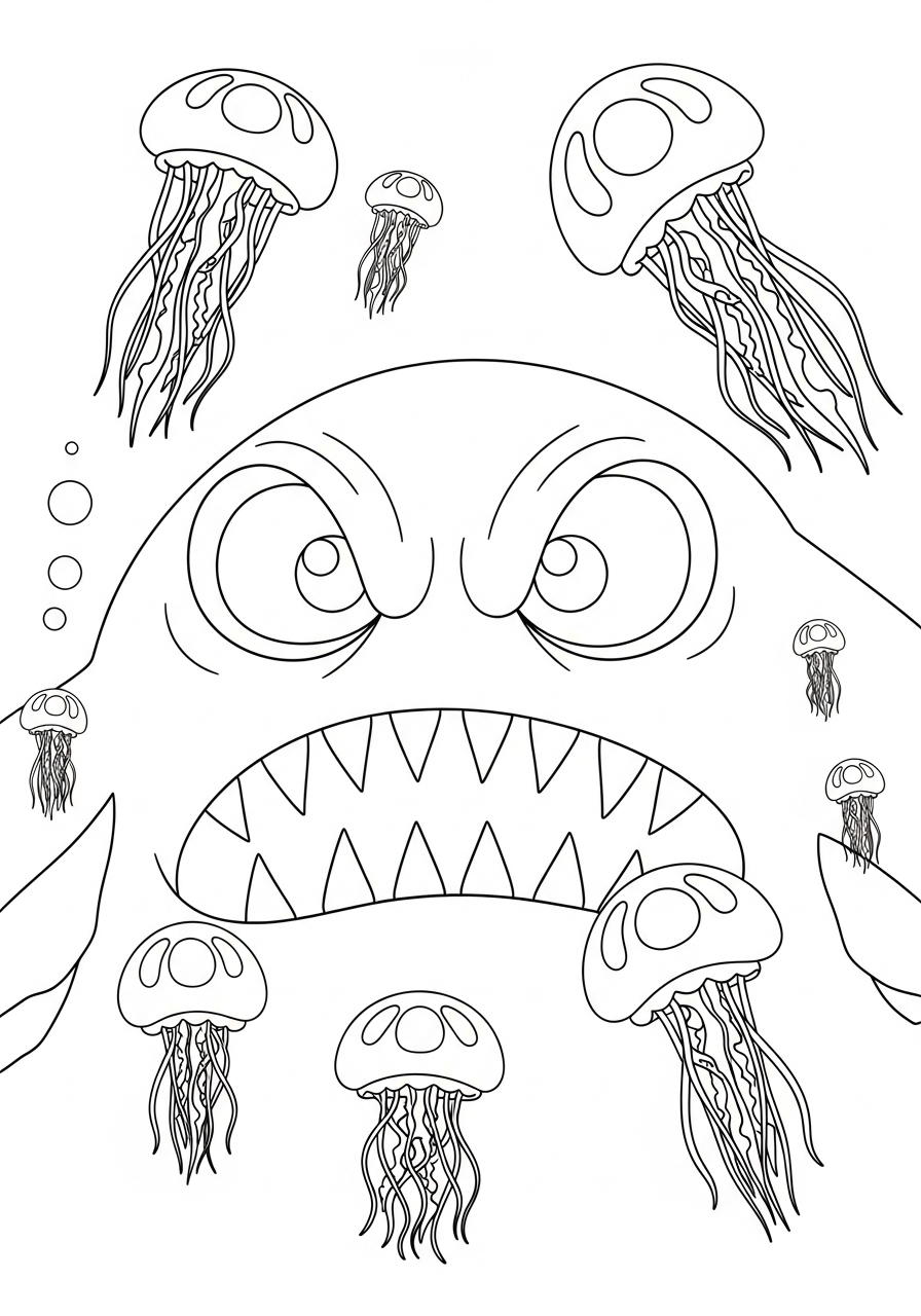 disegni di mostro marino da colorare per bambini 1