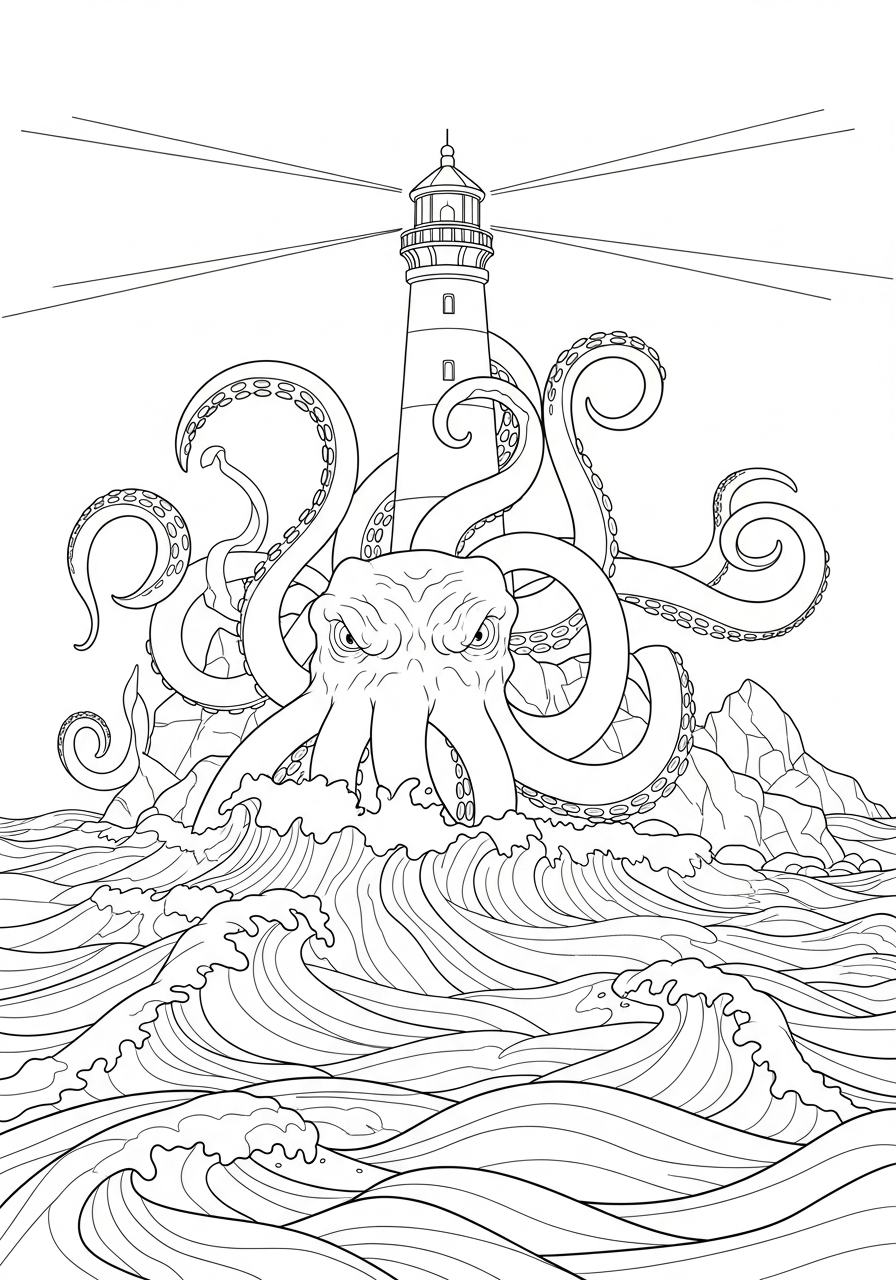 disegno mostro marino da colorare