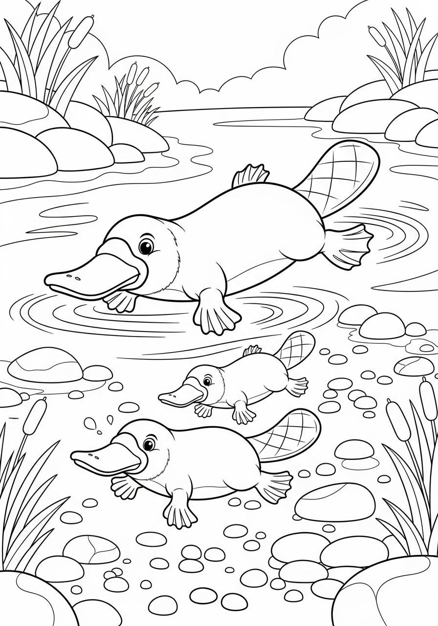 Ornitorinco 8 disegni ornitorinco da colorare gratis