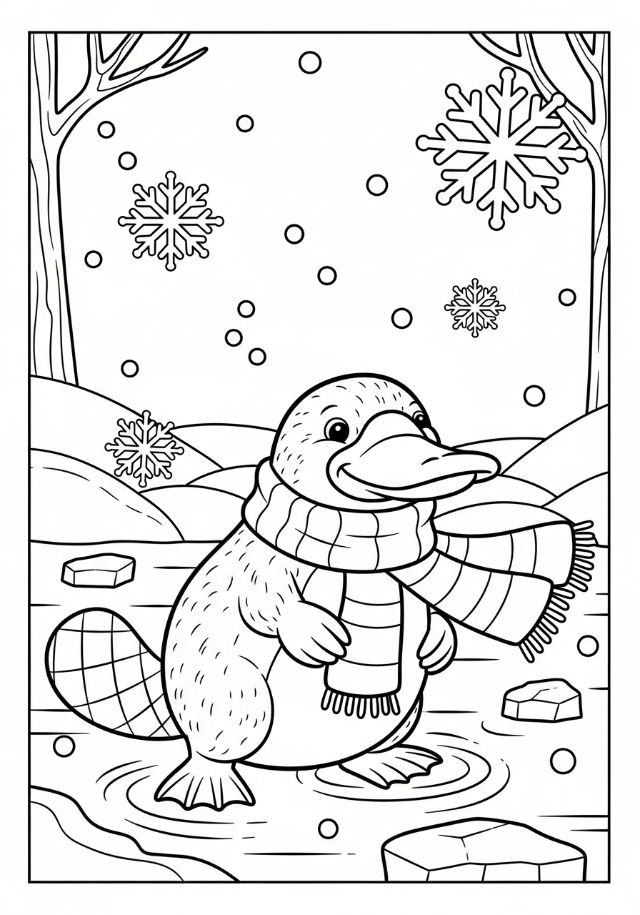 Ornitorinco 6 immagini da colorare di ornitorinco