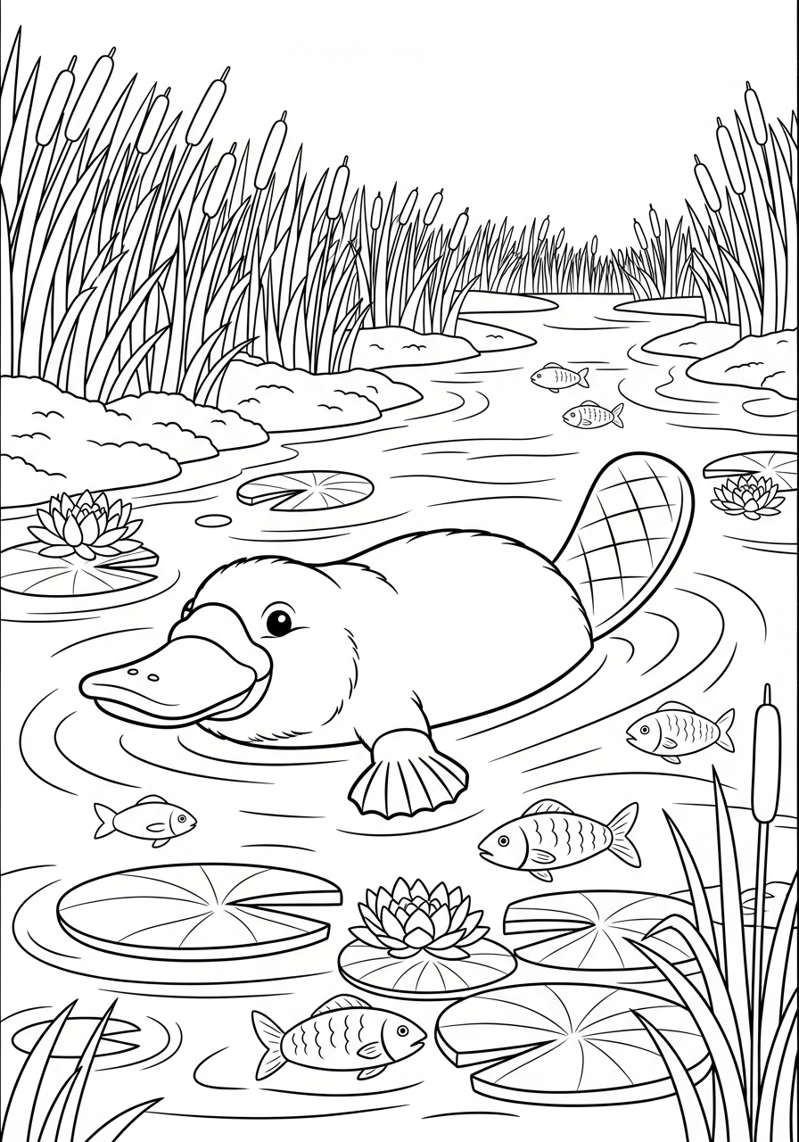 Ornitorinco 19 foto di ornitorinco da colorare