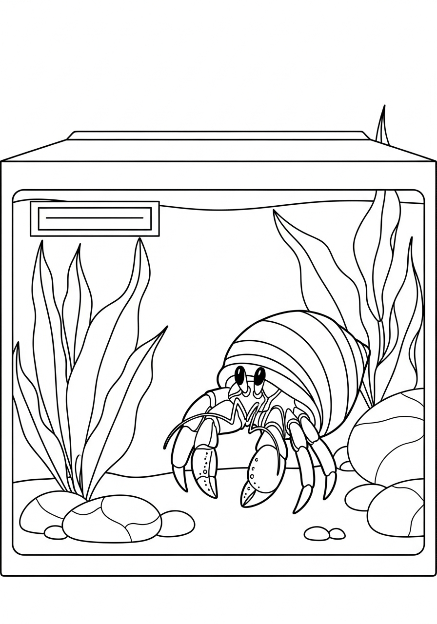 Paguro 10 disegno di paguro da stampare e colorare