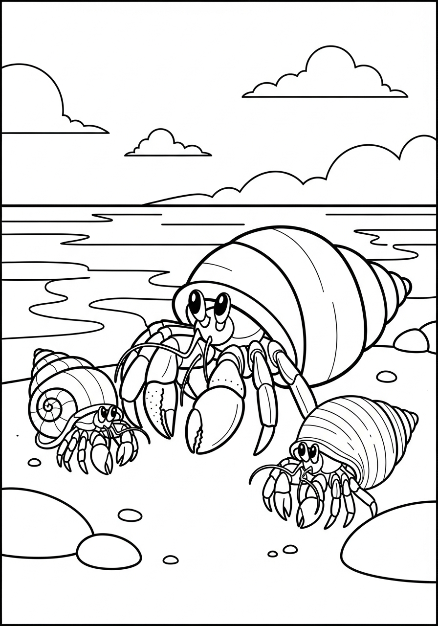 Paguro 2 disegno paguro da colorare