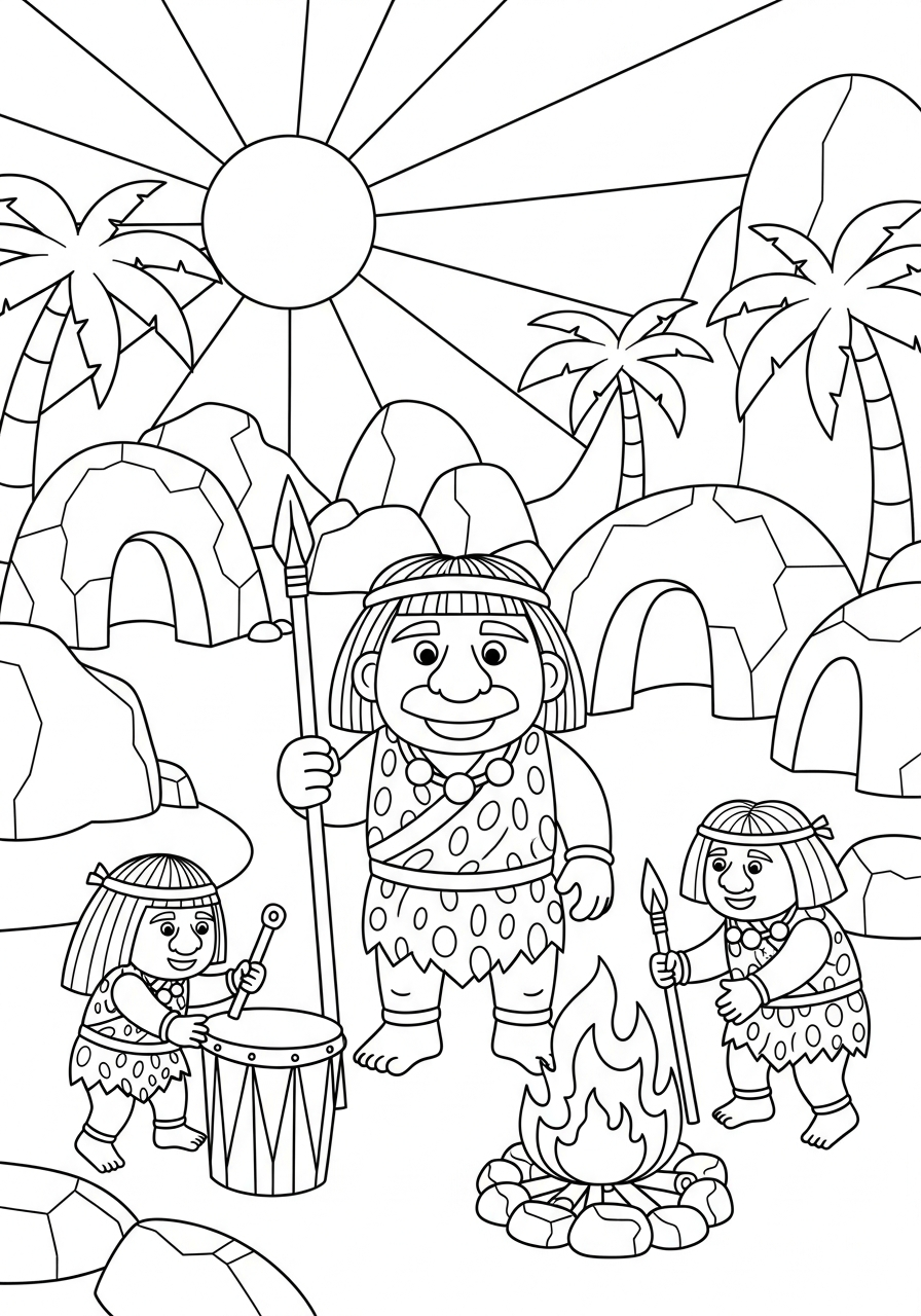 Popoli primitivi 19 disegno popoli primitivi da colorare per bambini 1