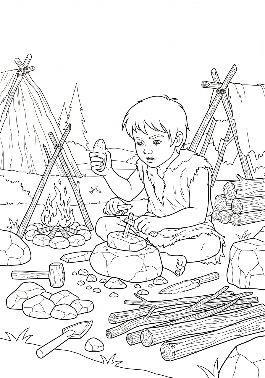 Popoli primitivi 7 immagini di popoli primitivi da colorare per bambini