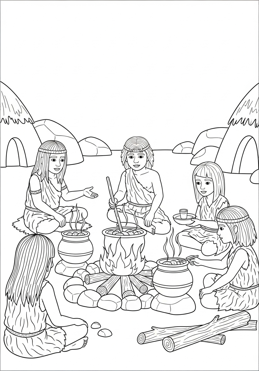 Popoli primitivi 14 immagini di popoli primitivi da colorare per bambini 1