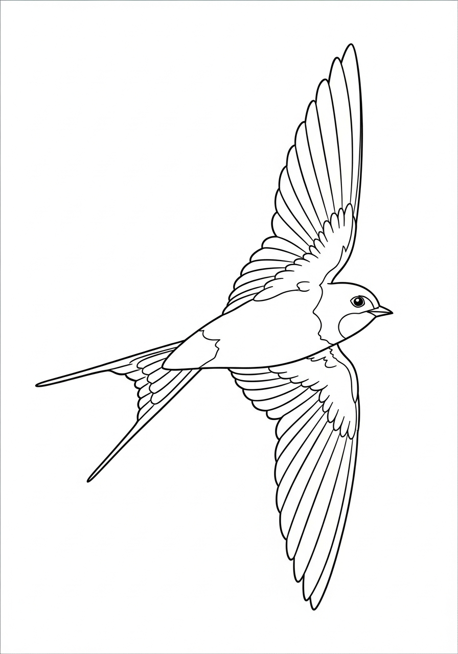 disegni rondine da colorare per bambini