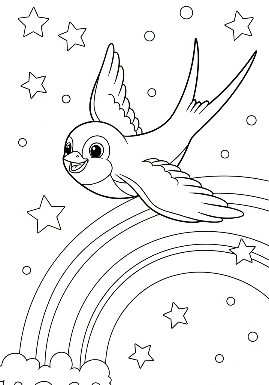 disegno rondine da colorare per bambini