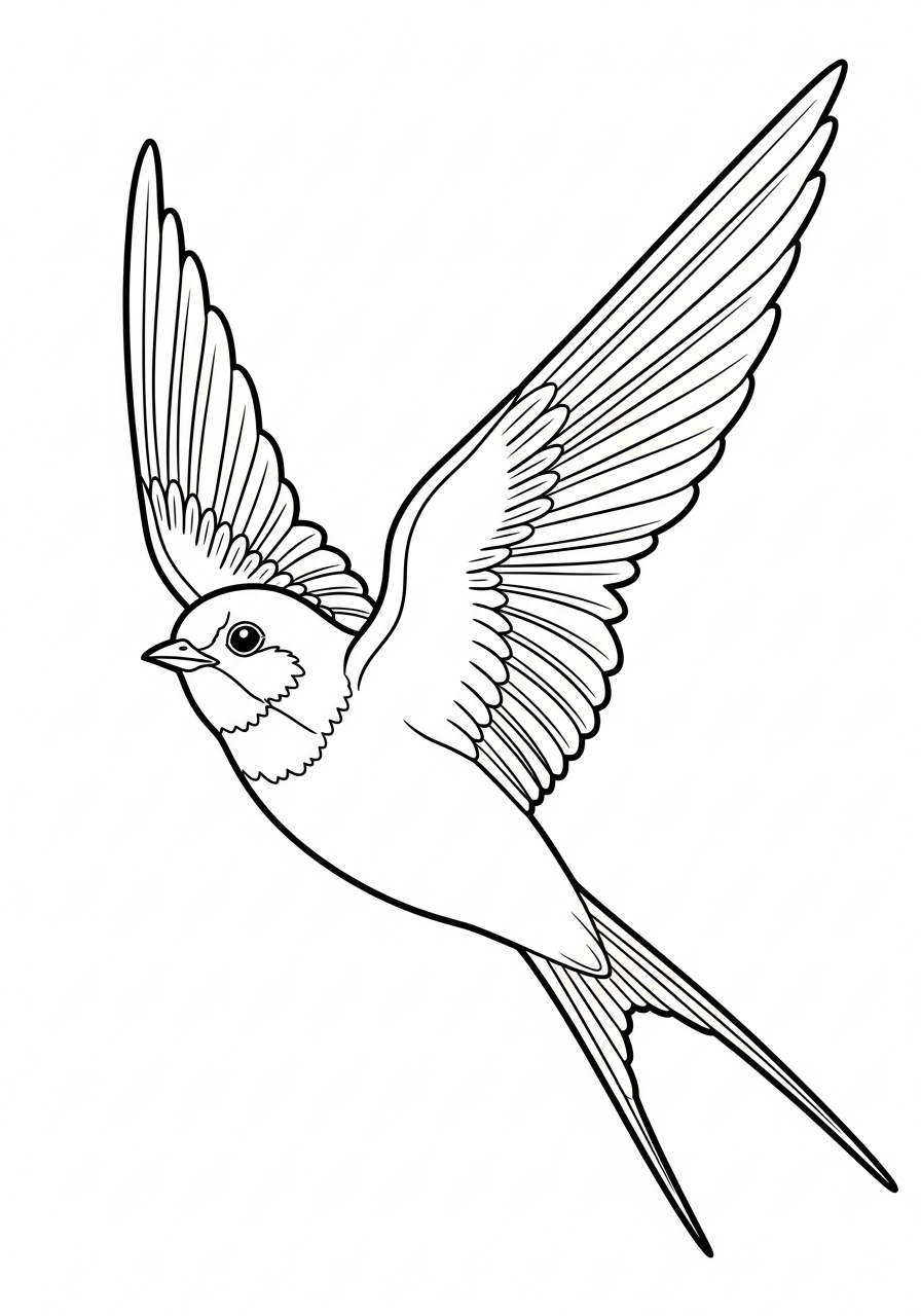 rondine disegno da colorare facile