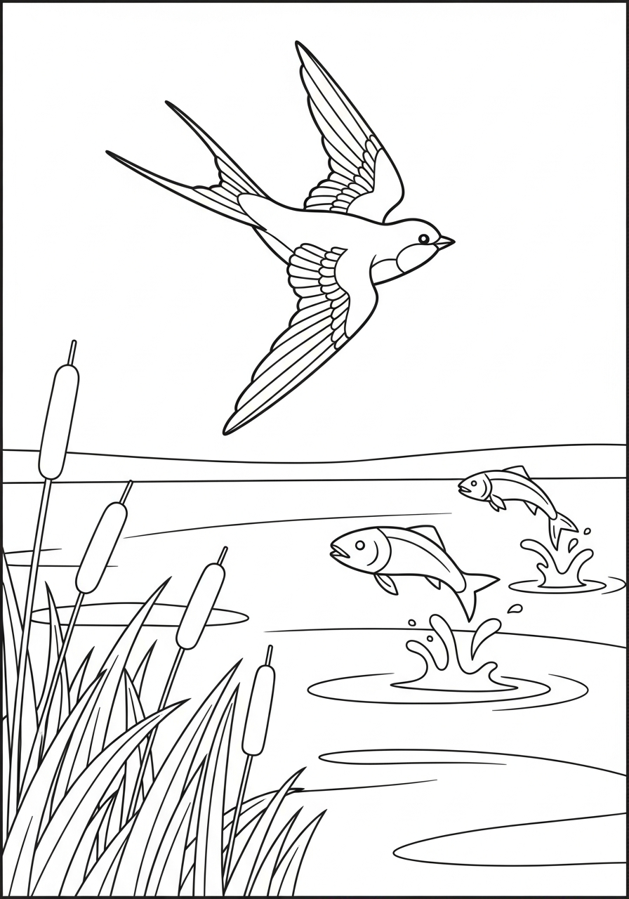 disegno rondine da colorare e stampare