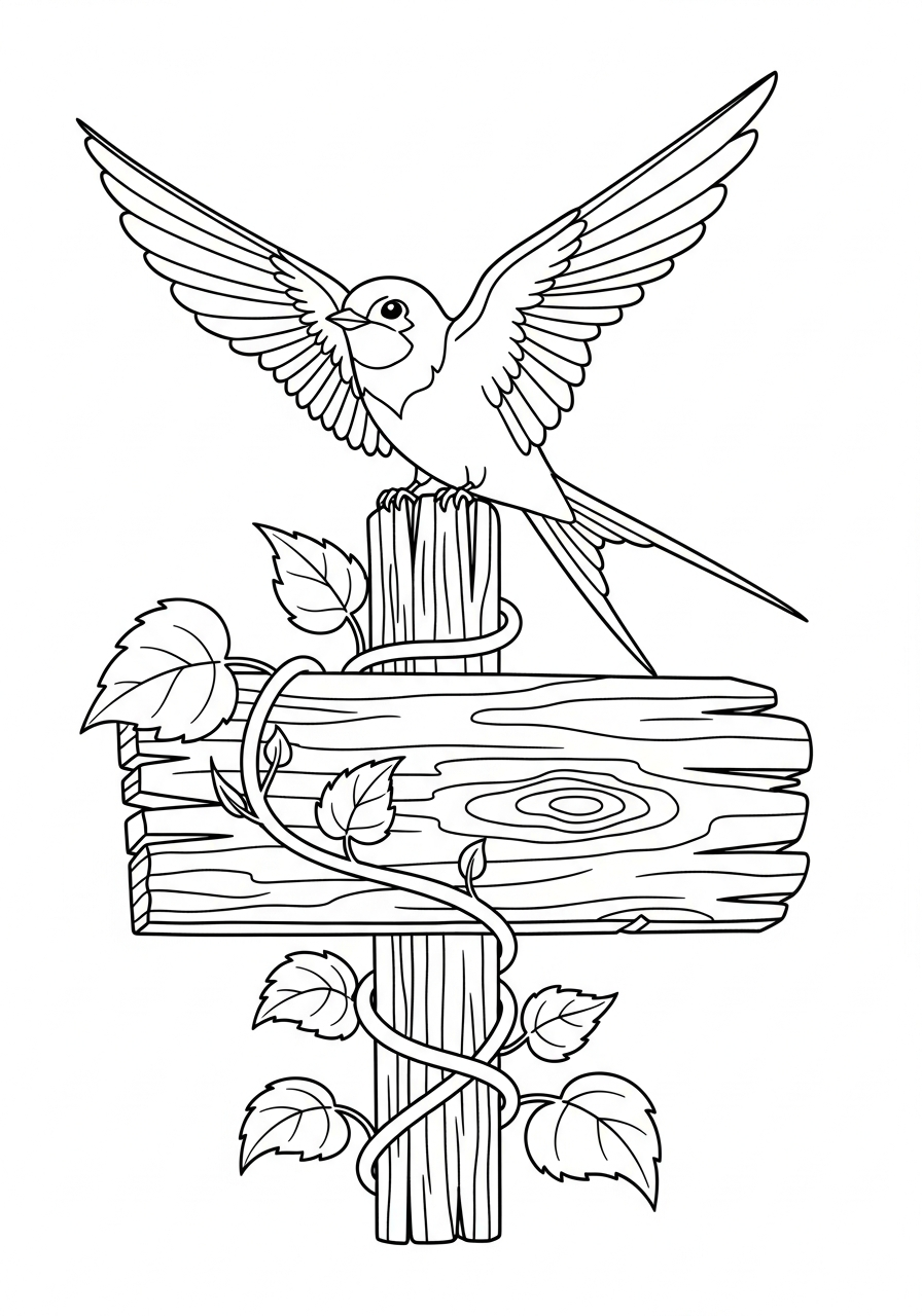 immagine di rondine da colorare