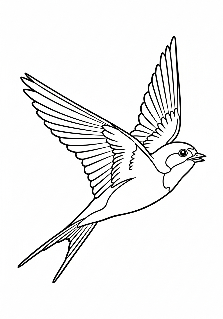 disegni di rondine da colorare da stampare